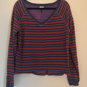 Check & Stripe orange and blue striped sweater